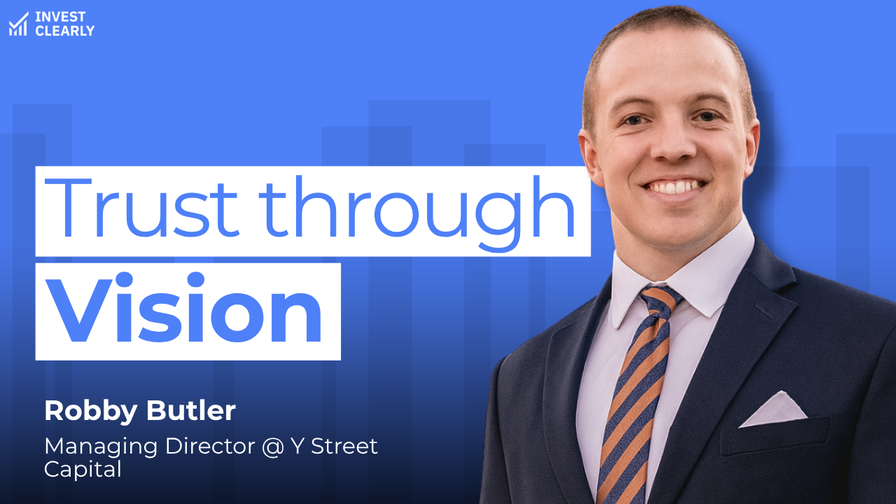 Image of robby butler of y street capital that says trust through vision